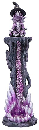 Nemesis Now Bruciatore di incenso Dragon, 26,5 cm, viola