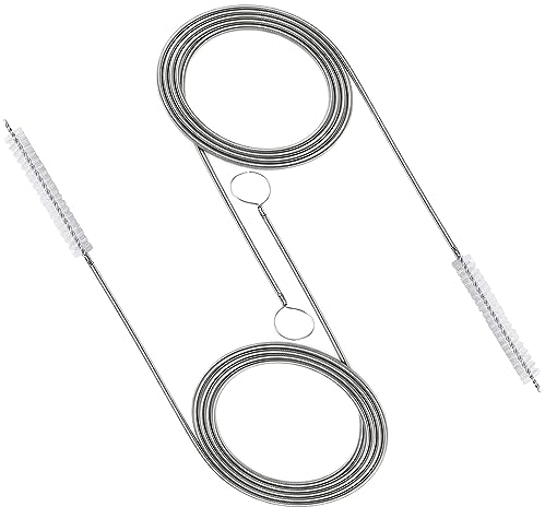 2 en 1 Cepillo Flexible Limpieza y Desatascador de Tuberías, para Frigoríficos y Drenajes Estrechos, 150 cm