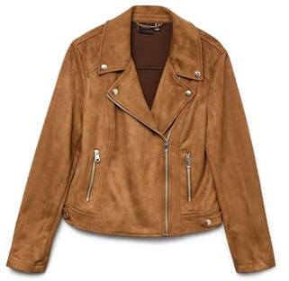 VERO MODA Femme Vmjose Short Faux Suede Noos Jacket, Cognac, M EU