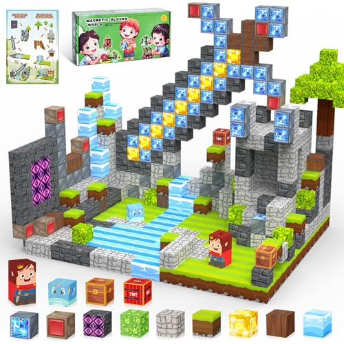 IEEILULU Construction Magnetique Enfant Cube Magnétique 100 pièces 2.5CM, Jeux Aimants Magnetic Blocks, Bloc de Cube Magnétique Jouet Montessori Cadeau Créatif pour Enfants 3 4 5 6 7 8 9 10 Ans