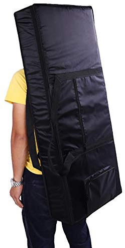 QEES Keyboard Case, 61 Key Gig Bag with 4mm Padded, Waterproof 61 Note Backpack GJB16 New