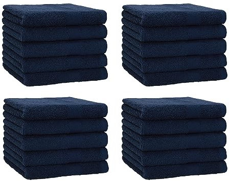 Betz 20 Stück Gästehandtücher Premium 100% Baumwolle Gästetuch-Set 30x50 cm Farbe dunkelblau