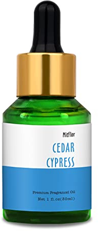 30ml Cedar Cypress Fragrance Oil, MitFlor Refreshing Fragrance Essentials Oil for Soap & Candle Making, Large Size Diffuser Oil Scents, Very Refreshing & Long-Lasting, Woody Scent for Home Fragrance