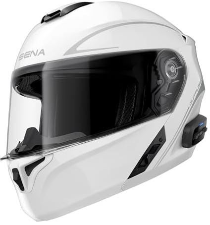 Sena Outrush R Bluetooth Klapphelm mit Intercomsystem (Weiß, S)