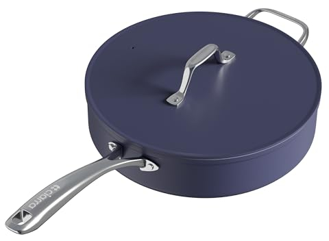 CIARRA Beyond - Padella per sauté - 28 cm - 4,2 L - Rivestimento antiaderente - con coperchio - Tutte le fonti di calore compresa l'induzione - Non tossico - Senza PTFE e PFOA - Blu