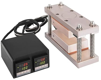 IBERSA 3 * 5 Zoll Kolophonium-Pressplatte mit Instrumentenrahmen-Set, max. 20 Tonnen Press-Doppelplatten-Temp-Controller-Box for die Wachsölextraktion