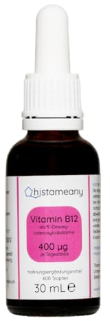 Vitamin-B12 ohne Zusatzstoffe (400 µg), hohe Bioverfügbarkeit, Adenosylcobalamin, 600 Tropfen (30 ml), laborgeprüft