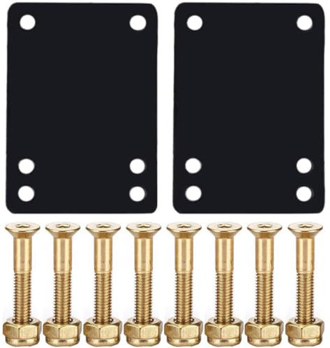 Yaoliucp Skateboard Riser Pads Skateboard Riser Pad Schrauben Set Montage Ersatz Hardware -Schrauben für Longboards Scooter Cruisers Glod, Longboard Skateboard -Hardware Kit
