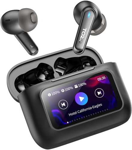 TOZO ColorPods Wireless Earbuds with Touch Screen Active Noise Cancelling Ear Buds Dual Mic ENC Clear Call Deep Bass in Ear Bluetooth 5.3 Headphone Long Playtime IPX6 Waterproof 32 EQs via APP
