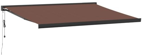 vidaXL Gelenkarmmarkise, Markise Ausziehbar Automatisch, Sonnenmarkise für Terrasse Balkon, Sonnenschutz Balkonmarkise Terrassenmarkise, Braun 450x300cm