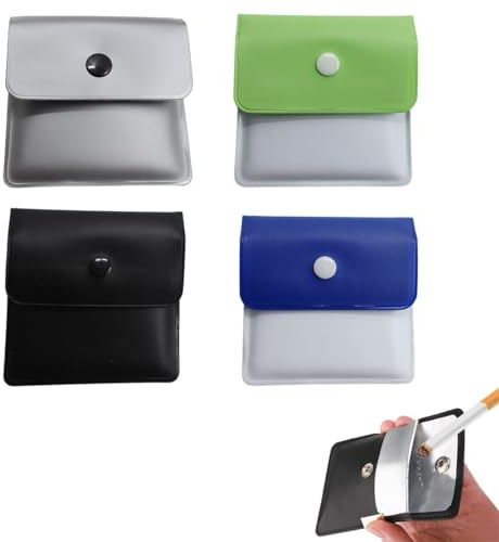 COYUN 4 Pcs Cenicero Portatil Bolsillo, Ashtray Portátiles, Ceniceros de Bolsillo Ignífugos, Cenicero Absorbe Humo, Bolsa a Prueba de Olores, Ignífugo de PVC, Bolsa para Cenizas de Cigarrillos