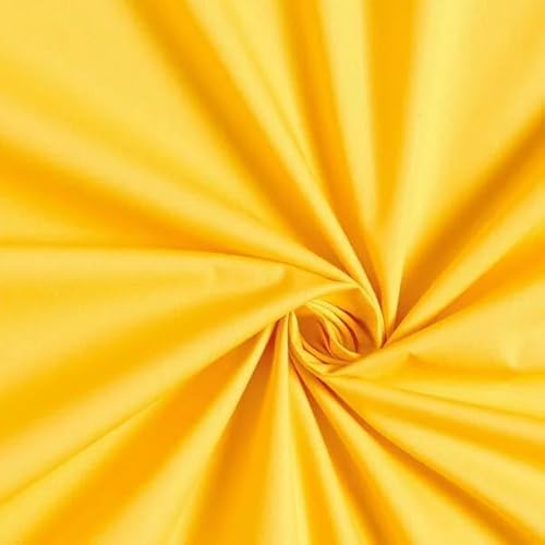 Tessuto Cotone Tinta Unita– 100 cm x 146 cm Stoffa per Cucito, Tessuti al metro, Stoffa cotone al metro, Cotoni per cucire, 21 colori disponibili (Giallo)