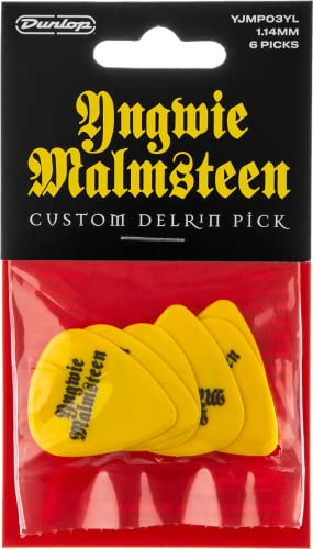 JIM DUNLOP plektrum signatur Yngwie Malmsteen Delrin 1,14 mm, 6 stycken, gul