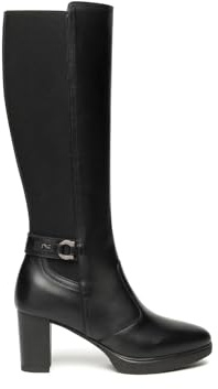 Nero Giardini I514600D Stivali Donna in Pelle E Tessuto - Nero 35 EU
