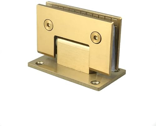 Heavy Duty 90 Degree Glass Door Cupboard Showcase Cabinet Clamp Glass Shower Doors Hinge Replacement Parts Wall-to-Glass (Titanium Gold)