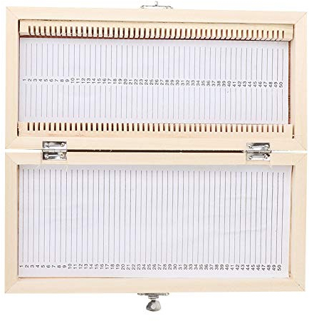 Präparatakasten für 50 Objektträger, 23cm Länge x 10.6cm Breite x 3.5cm Höhe Holzobjektträger Aufbewahrungsbox Koffer für Biologische Objektträger Proben