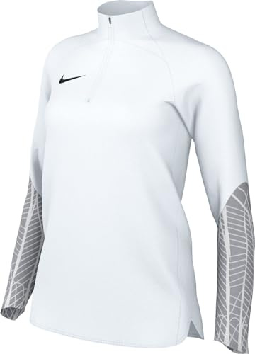 NIKE, Women's Soccer Drill Top (Stock), Long Sleeve Soccer Shirt, White/Wolf Grey/White/Black, M, Donna