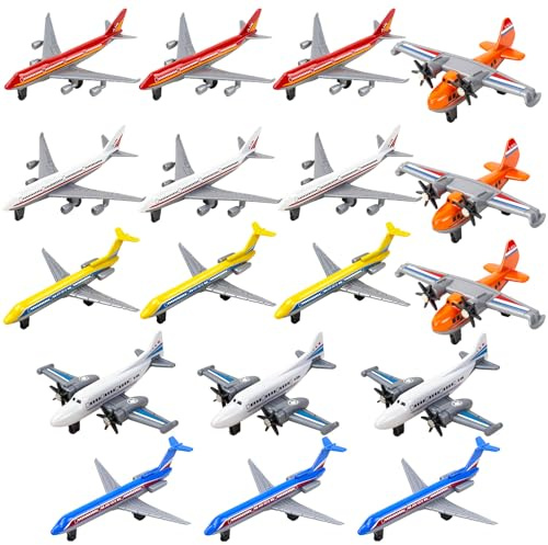 18 Pack Aeroplane Toys, Gifts Airplane Planes Toy for Boys Age 3 4 5 6 7