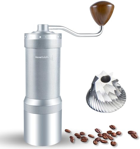 Molino de café newlukpro m7 manual, aforo 35g, afilado Burr de siete segmentos, 48 ajustes de molienda externos, para molino de café manual vertido sobre espresso francés