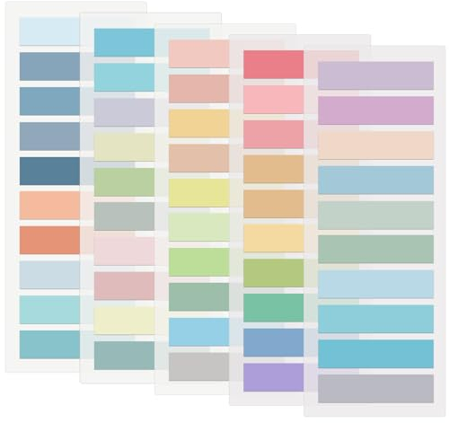 1000 Stück Haftstreifen, 5 Stile Sticky Notes Klebezettel Klein Haftmarker Index Tabs Haftnotizen Pastell Pagemarker Selbstklebend für Büro Schule Seitenmarkierung (Mehrfarbig)