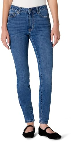 Amazon Essentials Jean Skinny Très Extensible, Taille Haute Femme, Bleu Moyen Vintage, 44