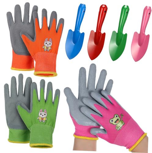 DIKACA Juego De De Jardinería Infantiles Herramientas De Jardinería Pequeñas Paletas con Guantes