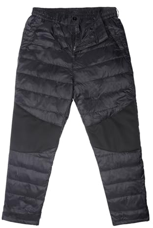 Tapasimme Men's Winter Warm Puffer Pants Loose Utility Insulated Pants, Outdoor Windproof Ski Snow Pants (Black, Medium)