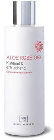 Classic Ayurveda - Bio Aloe Rose Gel - Naturkosmetik - 200 ml - Kühlend und erfrischend, ideal für empfindliche Haut