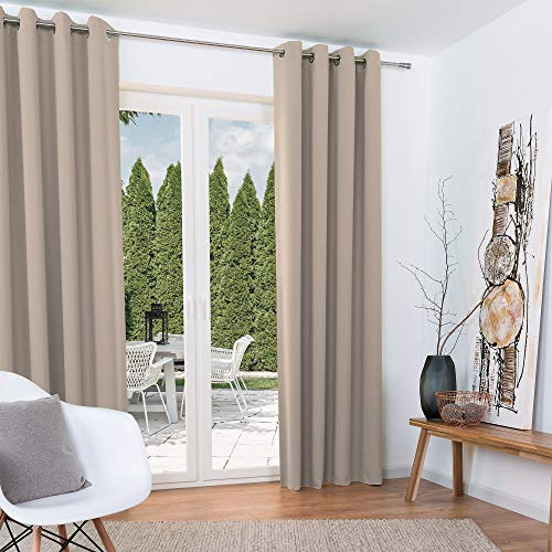 Beautissu 2er Set Verdunklungsvorhang Blickdicht mit Ösen Blackout Gardine