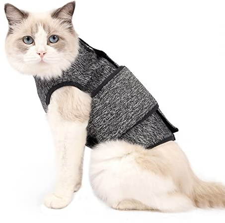 DONGKER Anti-Angst Katzenjacke, Beruhigungsweste zur Angstbekämpfung, Haustier-Beruhigungsmantel für 1,5-7 kg Haustier, Katzen, Klein Hunde