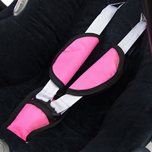 BAMBINIWELT Gurtpolster Set für Babyschale Autositz kompatibel Maxi Cosi Cabrio Fix Citi (pink ORG)