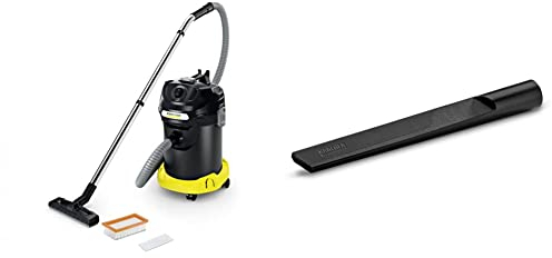 Kärcher 1.629-731.0 AD4 Premium Aspirateur 2 en 1, Jaune/Noir & 2.863-306.0 - Suceur Long 350 mm Nouvelle référence