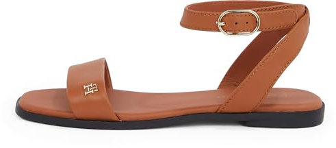 Tommy Hilfiger Donna Sandali Ankle Strap in Pelle, Marrone (Cinnamon Bark), 36