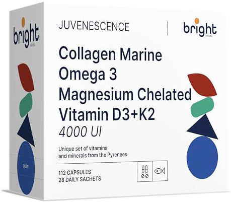 Gestion de la Longévité | Vitamine D3 et K2 4000 UI + Magnésium, Oméga-3, Collagène – Sans OGM | Synergie puissante de vitamines et minéraux | 28 Doses Quotidiennes