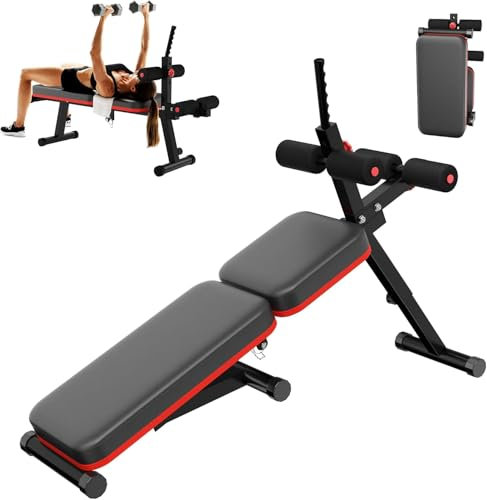 SogesHome Banc de Musculation Pliable et Réglable avec Support, Banc Abdominal pour l'Entraînement à Domicile