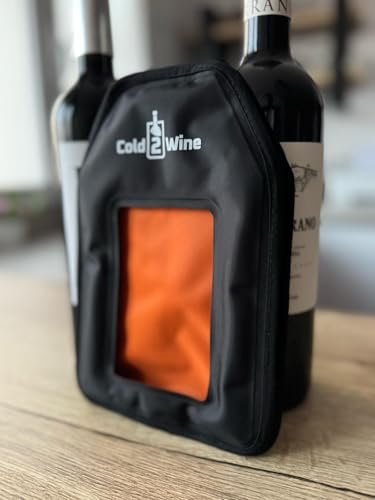 Funda Enfriadora con Ventana Visible para Etiqueta | Tecnología BiofreshTech de Cambio de Fase | 4h de Refrigeración Precisa | Para Vino Tinto y Blanco | Profesional, Elegante y Reutilizable