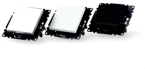 Módulo tapa ciega en gris, diseño compacto, ideal para completar instalaciones eléctricas y ocultar conexiones.