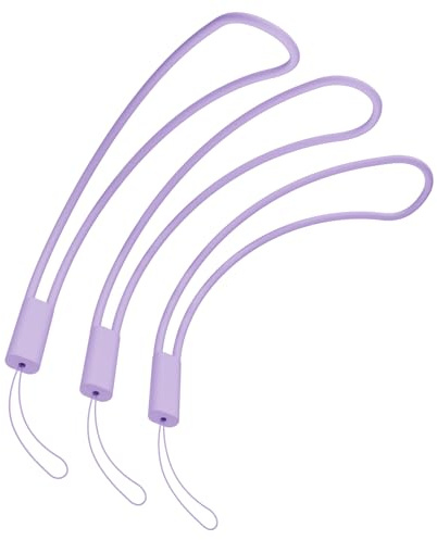 AOTUAO Hand Wrist Strap Lanyard Compatible with Mobile Phone, Silicone Lanyard Wrist Strap for Camera, Keys, Keychain, USB Flash Drive, Wallet, 3 Pack Lavender