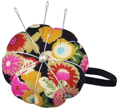 Coussin à aiguilles – Porte-épingles à coudre en forme de avec imprimé floral, accessoire de couture pratique pour les tailleurs | Coussin à épingles avec sangle élastique, support
