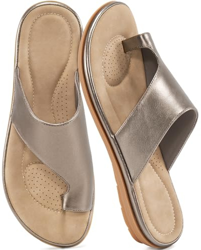 Reimferce Summer Flat Sandals for Women: Comfortable Walking Dressy Slides for 2026 - Ladies Orthopedic Casual Shoes Indoor Outdoor