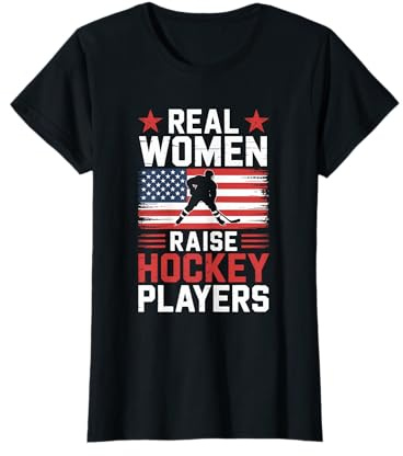 Real Women Raise Hockey Players, Ice Hockey Mom T-Shirt