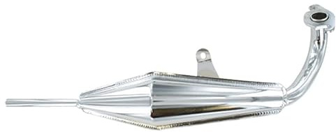 cyclingcolors pot échappement moto scooter mobylette compatible avec peugeot 103 vogue sp mvl à bride, type flûte vontage chromé