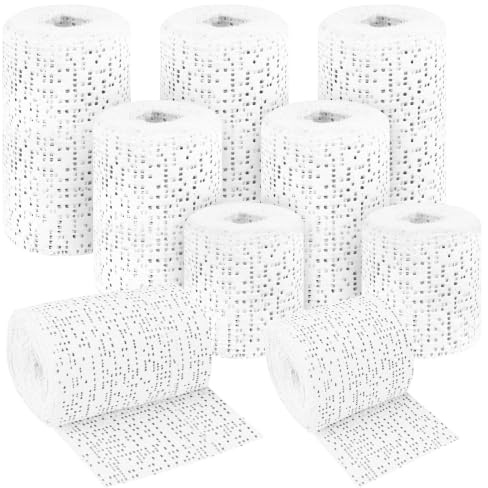 KASURE 9 x Plaster of Paris Bandage, 5.5 cm/7.5 cm/10 cm x 270 cm Plaster Bandages Rolls Cast, Skin Friendly Plaster Gauze Bandage for Modelling, Art & Craft Projects, Scenery, Mask Moulds