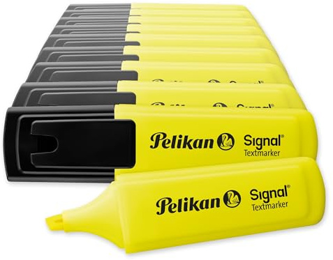Pelikan Textmarker Signal, 10 x Leucht-Gelb, 10 Stück, mit Keilspitze