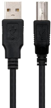 Blendend Cable USB 2.0 tipo A/M a B/M, negro, 1.0 m, ideal para conectar impresoras y transferir datos de forma rápida y eficiente.