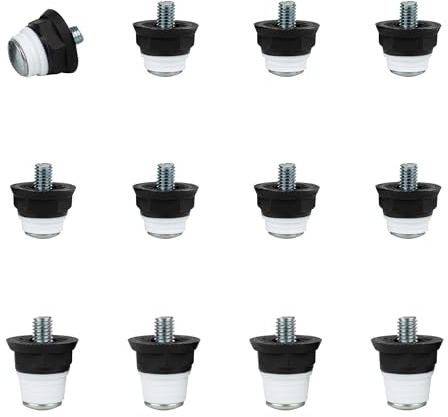 55 Sport Advantage Metal-Tipped Replacement Football Studs - 12 Pack - Short (10/13mm) - Black/White
