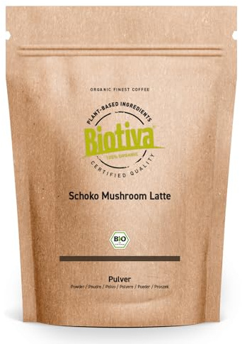 Cioccolato Mushroom Latte 100g - Magic Mushroom - polvere di cacao biologico senza zucchero e fungo vitale- con reishi - controllato e riempito in Germania (DE-ÖKO-005)…