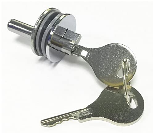 Verrou porte coulissante en verre avec serrure à clé, pour armoires à portes en verre telles que les armoires de classement, armoires rangement et les vitrines, une épaisseur verre de 0,3 à 0,6 cm