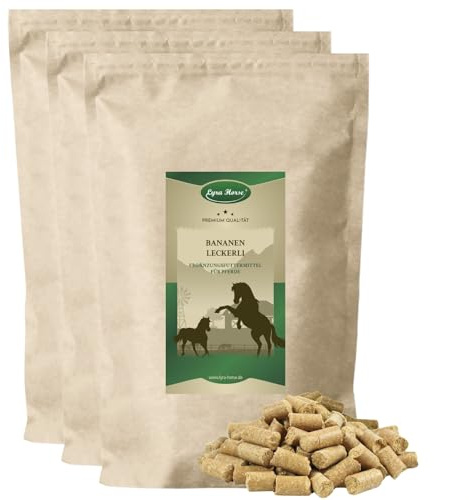 Lyra Horse® 15 kg friandises Banane pour Chevaux, blé, Avoine & Banane | Source équilibrée en nutriments | Friandises vitaminées pour tous les chevaux | Riches en fibres & calcium
