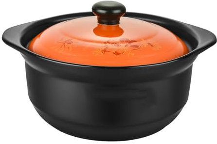 VNNHGB Ceramic Casserole Slow Cooker, 1300°C High-Temperature Resistant, Gas Stove Safe Pot for Stews, Soups, and Clay Pot Rice, Home Gas Soup Pot,2.8L ()